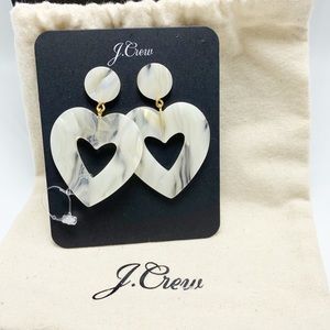 ❗️LAST 1❗️ J. Crew Oversize Heart Earrings in Acetate Marble